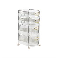 INS Style 4-Drawer Storage Rolling cart, Transpare
