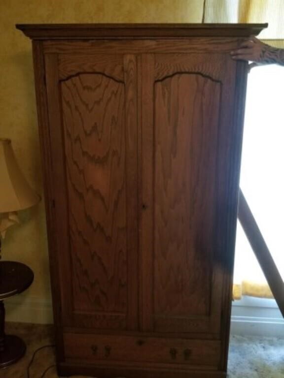 Antique Wooden Knockdown Wardrobe Shelves Added