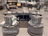U Shaped 2 Person Checkout Counter, Conveyor Belts