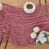 P3413  YMHPRIDE Cheesecloth Table Runner, 35 x 120