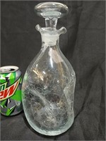 Clear handblown glass decanter