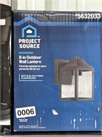 PROJECT SOURCE OUTDOOR WALL LANTERN RET. $30