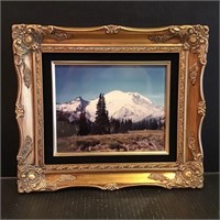 FRAMED SNOWY MOUNTAIN PICTURE