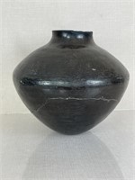 Manuel Olivas Black on Blackware Pottery Jar