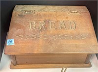 Vintage wooden bread box 21" x 12"