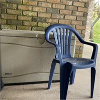 Lifetime Patio Storage Box w/ Contents & Chair