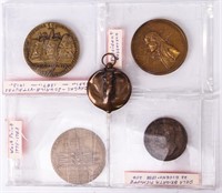 Coin 5 Assorted Large Collectable Medals