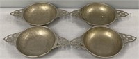 4 Antique Pewter Porringers