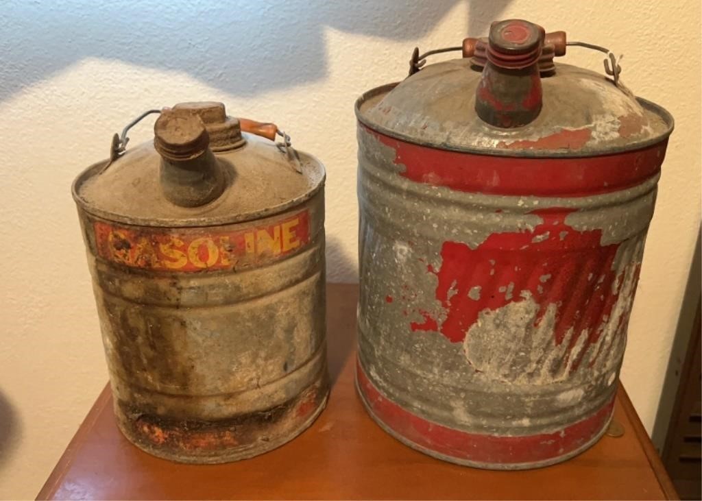 (2) KEROSENE CANS GALVANIZED METAL