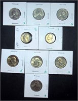 (9) Non-Silver US Coins,Mint State,Vars.