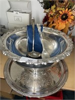 Large silver plate punch bowl