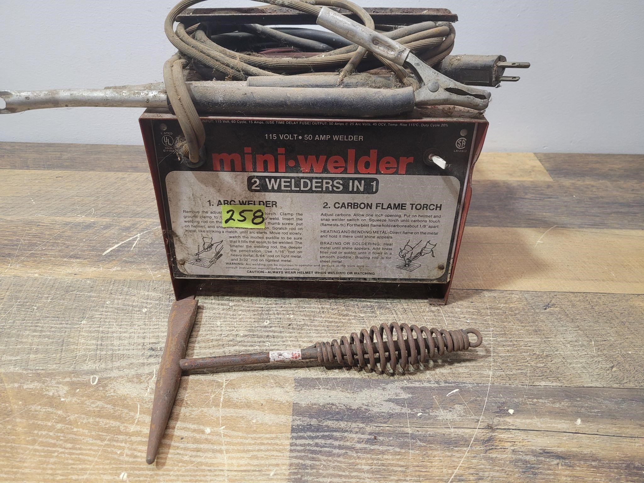 Untested- Mini Welder and Pick Hammer.