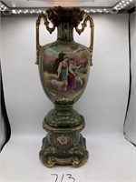 Large Antique(?) Vase on Pedestal See Description