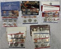 5 Packets Of US Uncirculated Mint Proof Coin Set