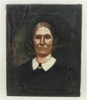 Antique Oil-Canvas Portrait of a Woman