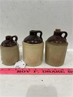 (3) Vintage Glazed Stoneware Crocks