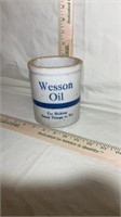 Vintage Stoneware Wesson Oil Crock 5 inch tall