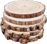 NATURAL ROUND WOODEN CUP SLIDER/ PLACEMAT 6 PACK