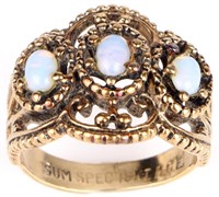 18K YELLOW GOLD ANTIQUE OPAL LADIES RING