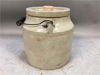 Antique Stoneware Crock & Lid