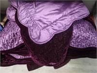 PURPLE BED SPREAD WITH PILLOW SHAMS