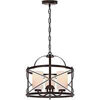 Farmhouse Hanging Pendant Chandelier in Bronze