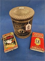 (3) Antique Tin Tobacco Cans