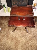 Antique 2 Tier Side Table 26x18x32"