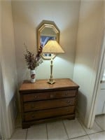 Bassett Furniture Lamp Mirror and Floral
