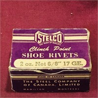 Stelco Clinch Point Shoe Rivets Box (Antique)