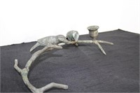 Bronze Candleholder with Birds 12"L