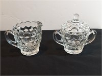 3pc Cream & Sugar W Lid Cubes Pattern Jeanette