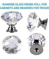 10 Pack small Crystal glass Knobs