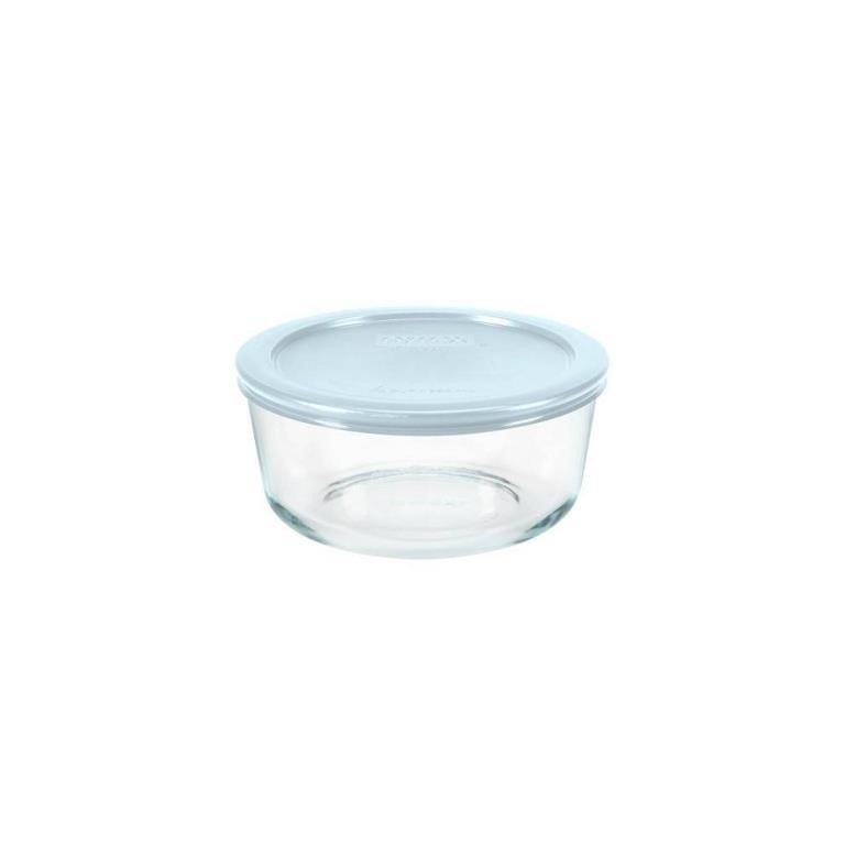 Pyrex 4pc 4c Round Glass Containers  Cloud Blue