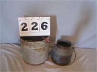 Lot of 2 galvanized containers
