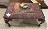 Rooster Fabric Metal Stool