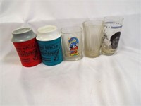 (2) Vintage Travel Cups & Vintage Glass Cup