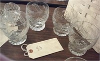 set of 4 heavy lead crystal drinking glasses