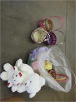 Easter baskets & teddy bears.