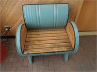 55 gal. metal & wood barrel seat