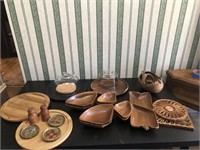 Lot of Woodenware, Cheese Dishes, etc...