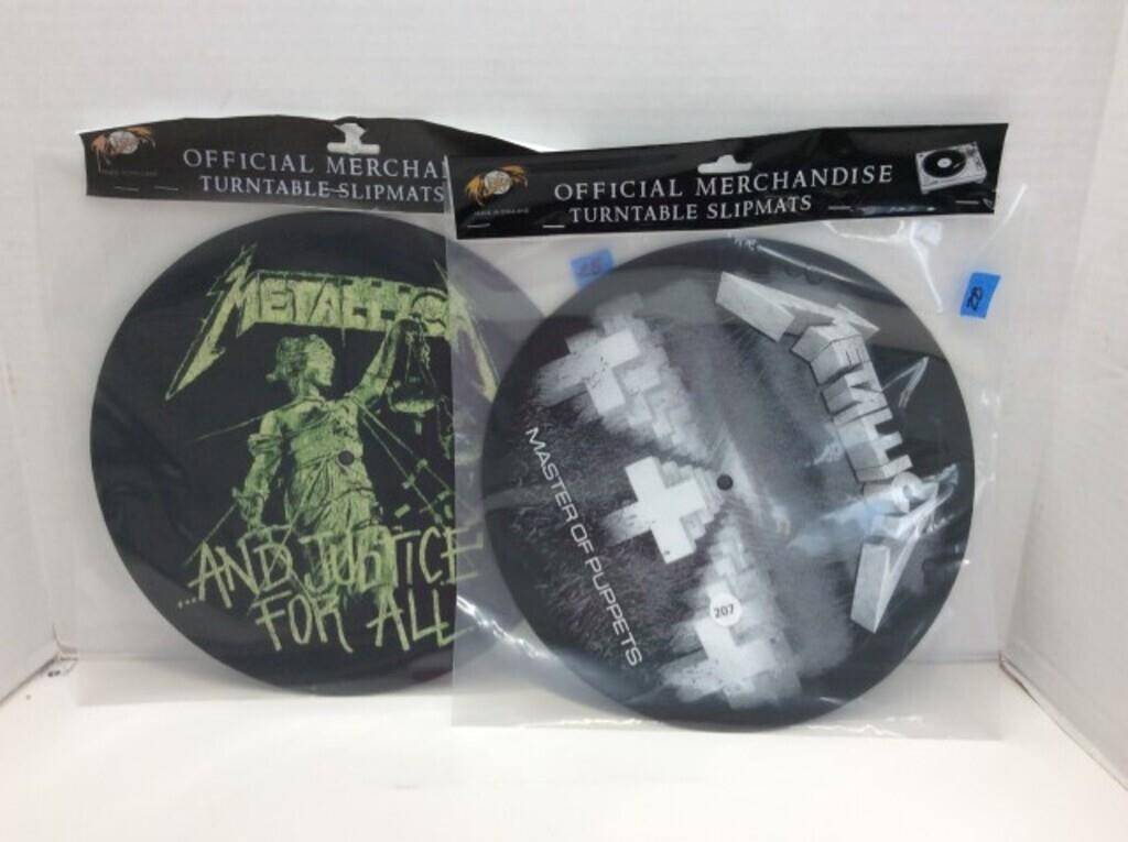 Pair Of New Metallica Turntable Slipmats,