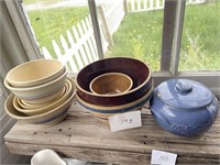 collection of assorted pottery bowls