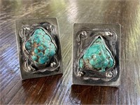 Native American Turquoise Sterling Cufflinks