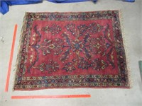antique red persian wool rug 3.5ft x 4.5ft