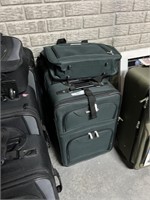 Dark Green Set of Soft Sided Luggage