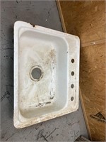Vintage enamel top metal  sink