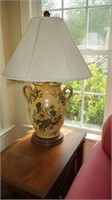 Large Two Handled Lamp with Shade