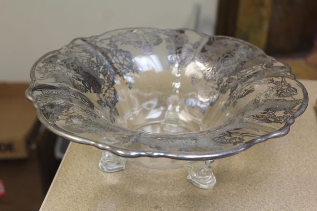 Sterling Silver Overlay Center Bowl