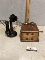 Oak candlestick phone monarch telephone Fort